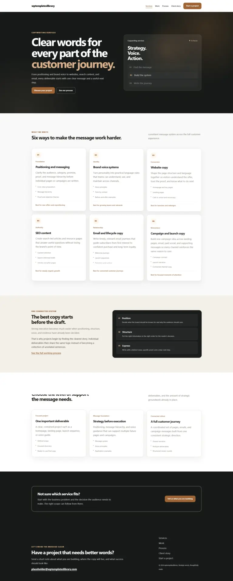 Copywriting Services Page Template