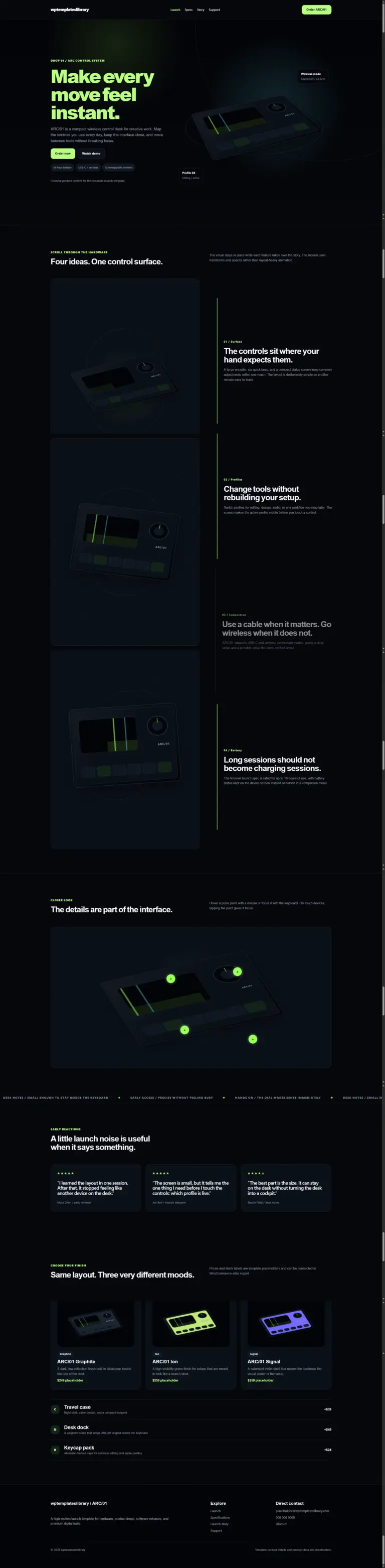 ARC01 Product Launch Landing Page