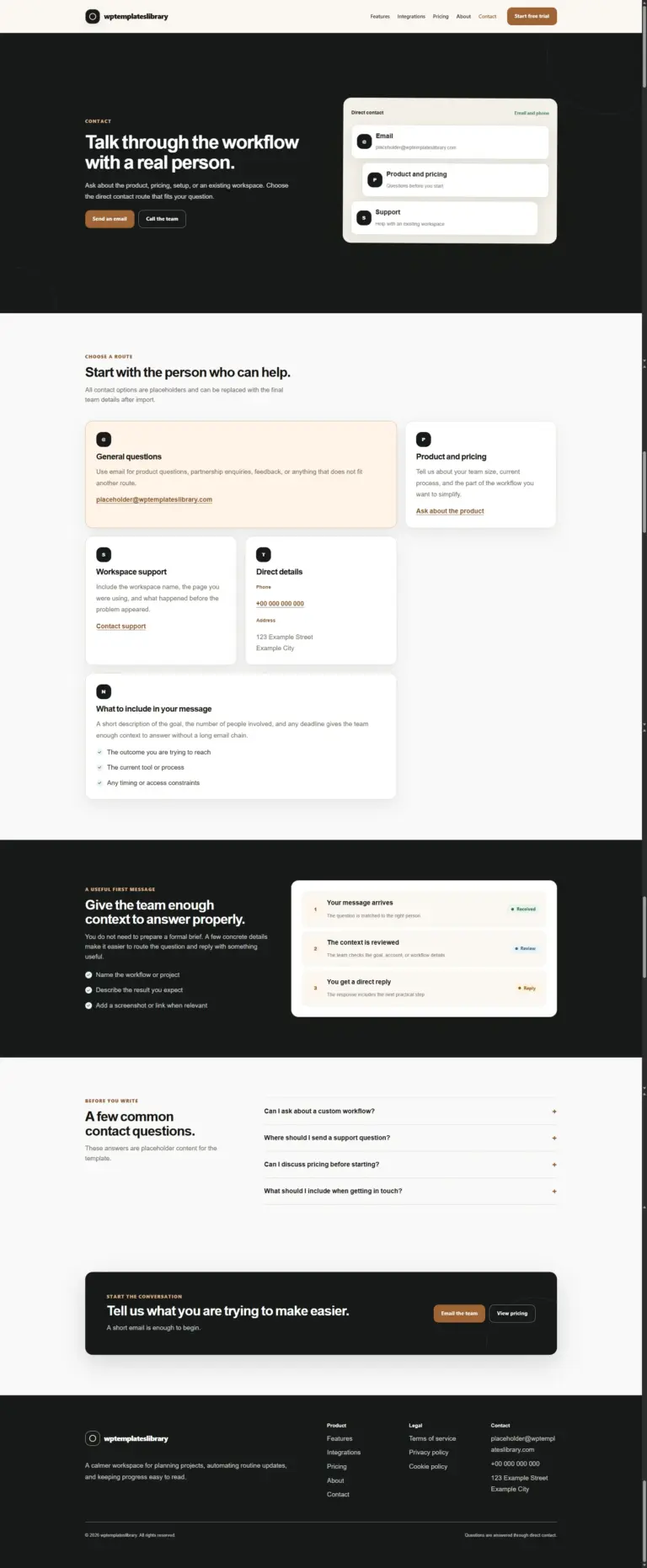 Bento SaaS Contact Page Template