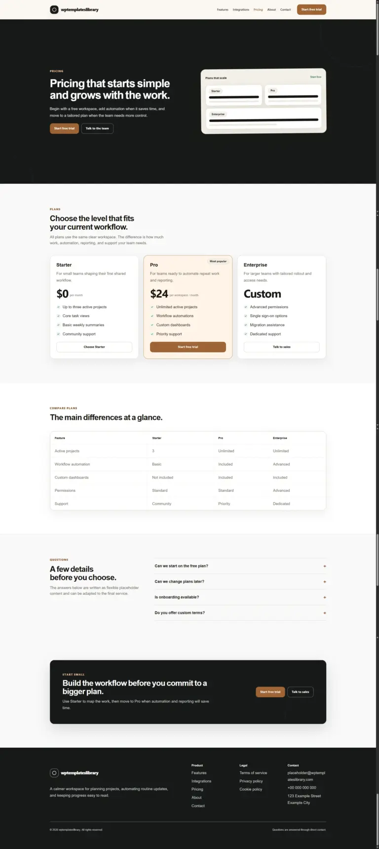 Bento SaaS Pricing Page Template